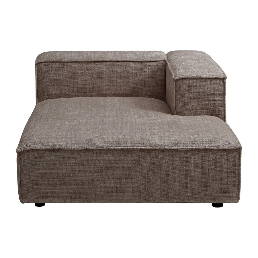 Vente-unique Recamiere Ruzolo ohne Schlaffunktion in Taupe mit Chenille-Stoff, Breite: 120 cm, Tiefe: 169 cm, Höhe: 67 cm - Bild 2