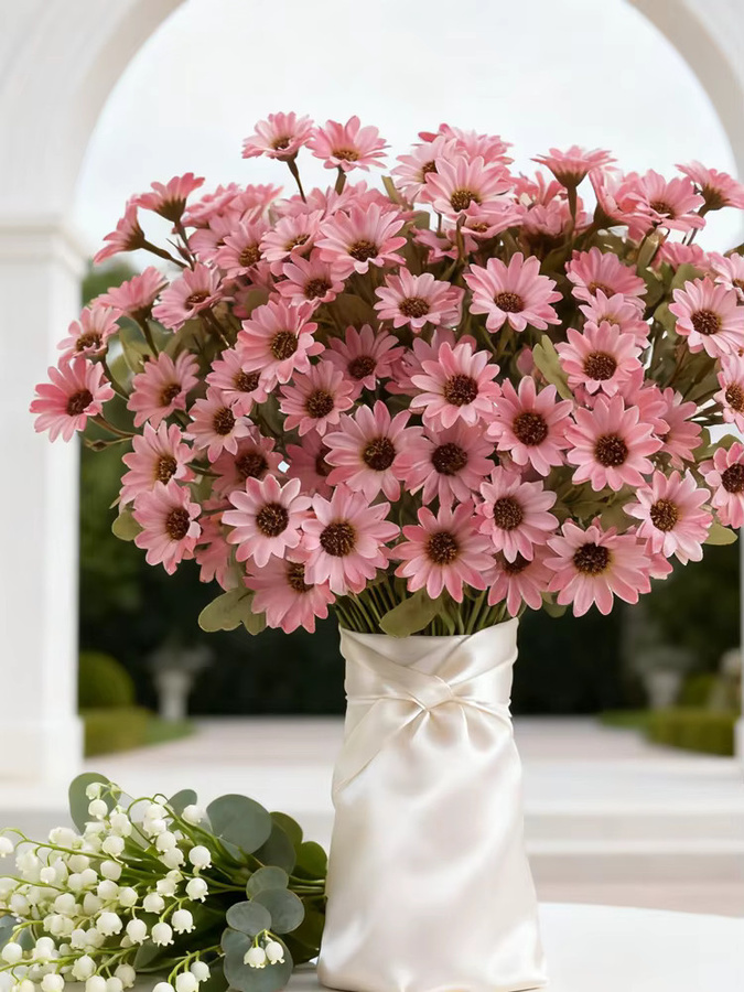 ZQCY Künstliche Seiden-Gänseblümchen in Pink für Hochzeiten und Heimdekoration - Bild 2