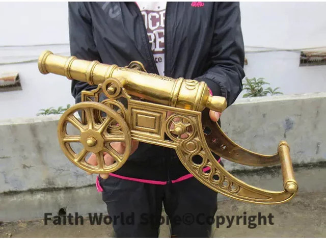 Feng Shui Kupferkanone Statue von TANGYONG ART in Gold, Höhe: 40 cm - Bild 1