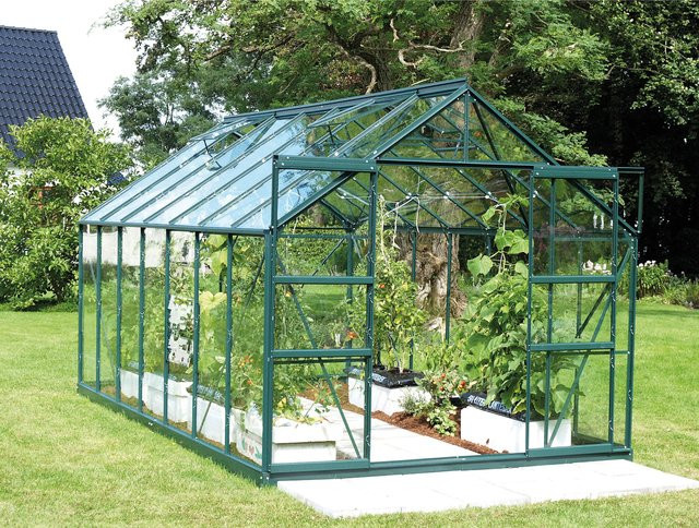 Vitavia Gewächshaus Uranus 11500 in Smaragdgrün mit 11,5 m² Fläche und 3 mm ESG-Glas - Bild 1