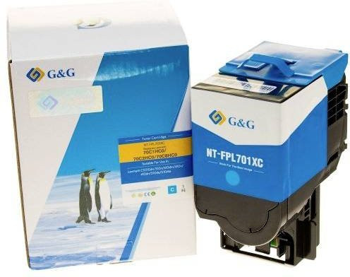 G&G Tonerpatrone Cyan kompatibel mit Lexmark 702HC und 70C2HC0 für NT-FPL701XC mit 3000 Seiten Reichweite - Bild 1