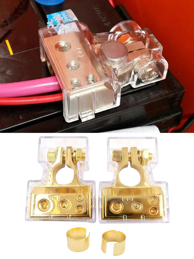 Batteriekopf für Auto-Audio-Modifikationen mit positiven und negativen Anschlüssen in Gold - Bild 5