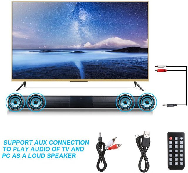 Honor Electronics Wireless BT 4.2 Soundbar mit 3D Sound und Subwoofer für dein Heimkino - Bild 1