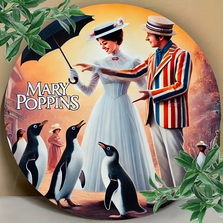 Potdemiel Mary Poppins Vintage Rundes Aluminiumschild, Durchmesser: 19,81 cm, Mehrfarbig - Bild 6