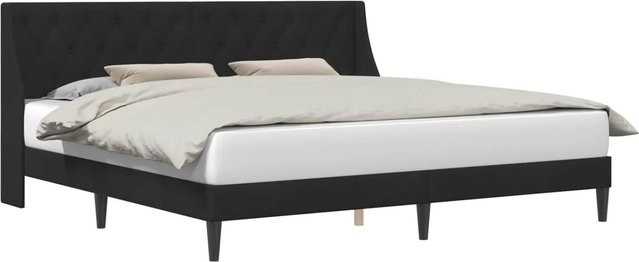 vidaXL Bettrahmen mit Kopfteil aus Samt in Schwarz, B/T: 180 x 200 cm - Bild 1