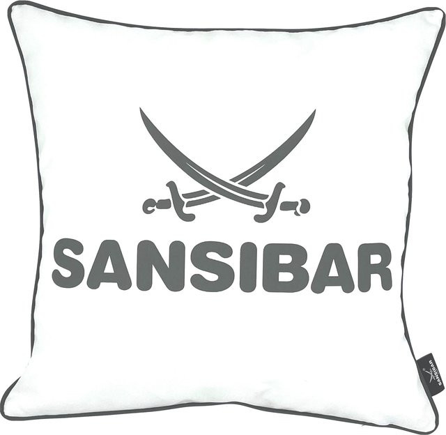 Kissen SANSIBAR quadratisch aus Polyester in Weiß oder Anthrazit, Breite: 45 cm, Tiefe: 45 cm, Höhe: 45 cm - Bild 1