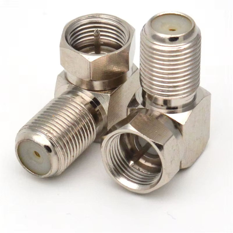 F-Stecker auf F-Buchse Adapter 90 Grad Winkel RF-Koaxial-Konverter für TV-Antennenkabel in Silber - Bild 6