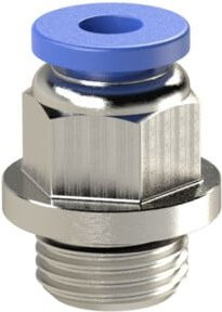 Riegler Gerade Steckverschraubung Blaue Serie mini, Messing, Blau, G 1/8 a., Schl.-Ø 4 mm - Bild 1