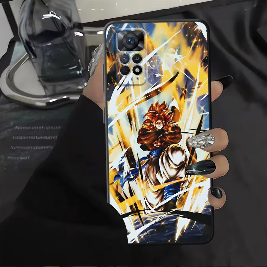 Dragon Ball Goku Saiyajin Handyhülle für Xiaomi Redmi Note 12s 9S 13 14 Pro Plus 9 10 11 12 Pro 10S 11S 7 8 in Schwarz - Bild 2