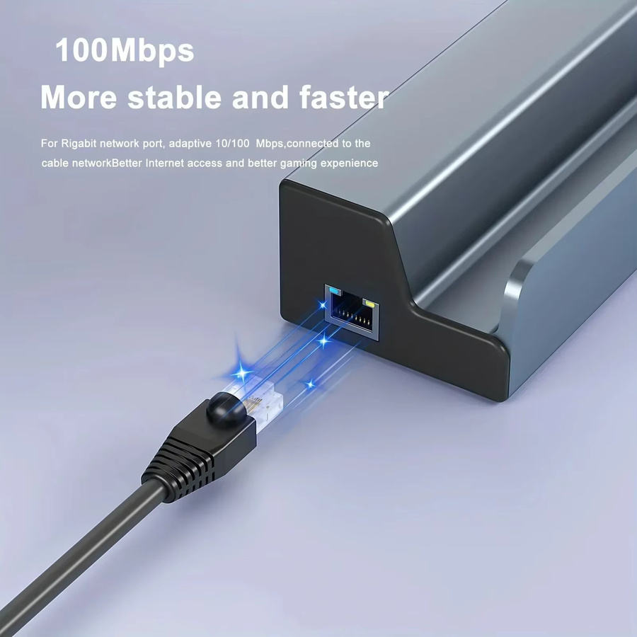 KEBIDUMEI 6-in-1 USB-C Dockingstation in Grau für Steam Deck, ROG Ally und Nintendo Switch mit HDMI 4K UHD, PD 100W und 3x USB 2.0 - Bild 2