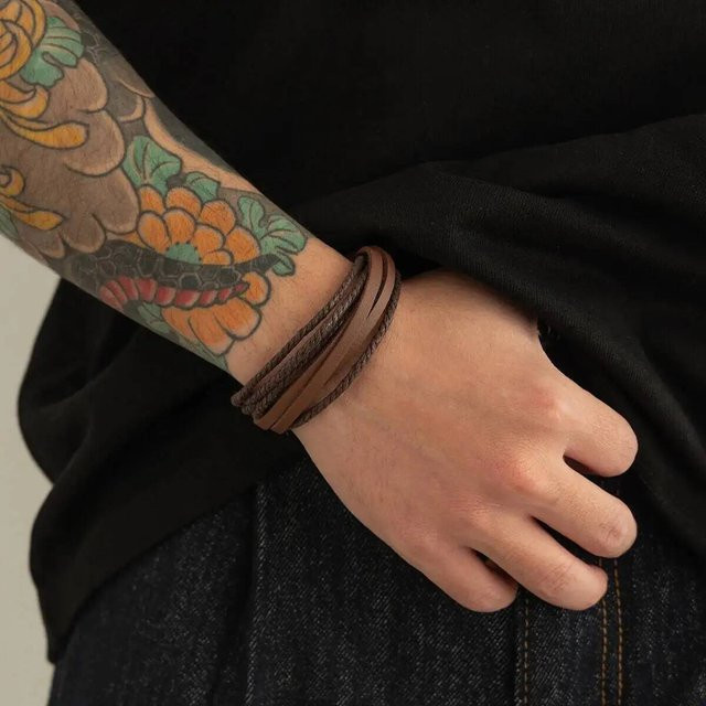 IngeSight.Z Armband, Leder, geflochtenes Seil, Herren - Bild 1