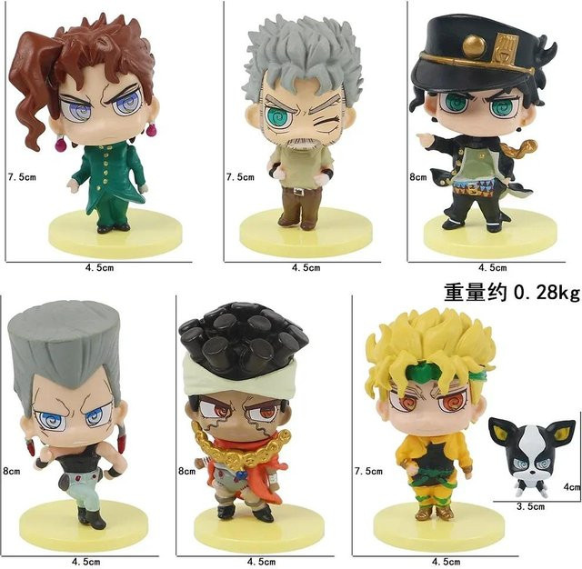 Yiran toy 1 JoJo's Bizarre Adventure Kujo Jotaro Star Platinum Iggy Polnareff Kakyoin Tenmei Actionfigur Modellpuppe - Bild 1