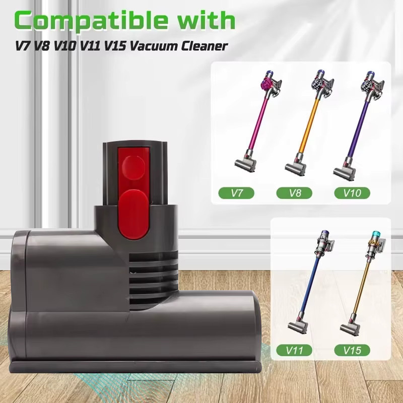 Motorisierter Mini-Werkzeugbürstenkopf für Dyson Akku-Staubsauger V7 V8 V10 V11 V15 zur Milbenentfernung in Grün und Grau, B/T/H: 14,5 x 15,0 cm - Bild 2