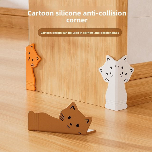 4er-Pack Silikon Cartoon Eckenschützer selbstklebend für Baby-Sicherheit an Tisch und Wand - Bild 1