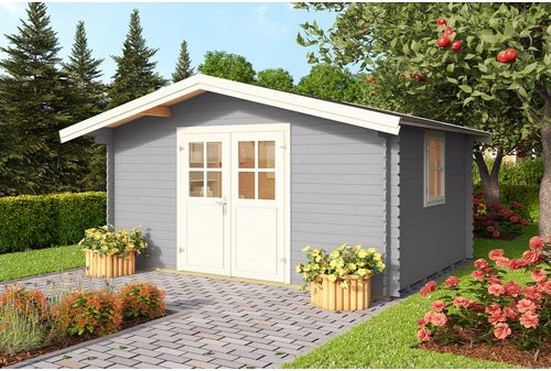 Mr. GARDENER Gartenhaus Donau aus Holz in Grau, B/H/T: 424,4 x 245 x 348 cm - Bild 1