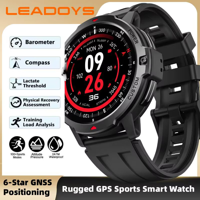 LEADOYS C31 GPS Smartwatch Schwarz mit Offline-Routenverfolgung, Herzfrequenzmessung und 150 Sportmodi - Bild 2