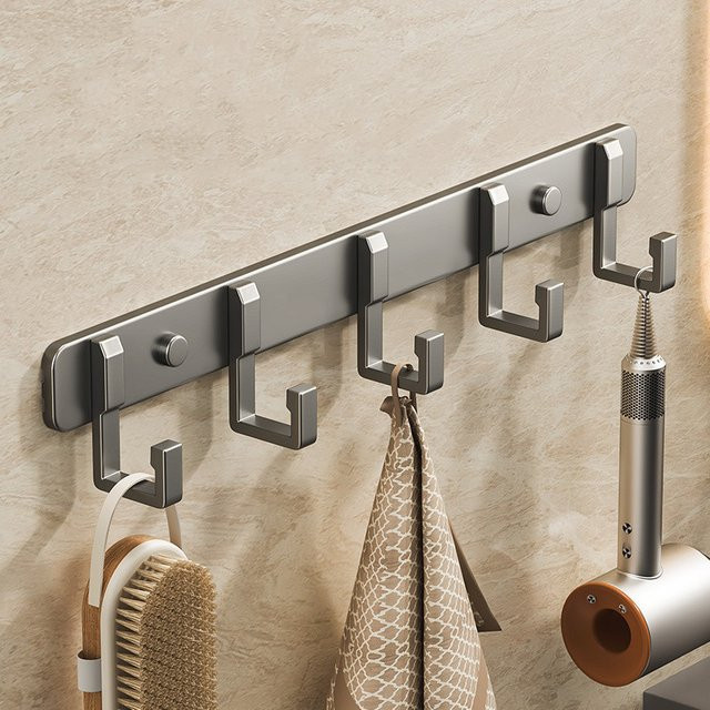 Schwarzer Wandhaken aus Aluminium zur Aufbewahrung von Handtüchern und Bademänteln für Bad und Wohnzimmer - Bild 1