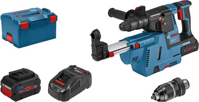 Bosch Professional SDS-Plus Akku-Bohrhammer GBH 18V-26 in Blau mit 2 Akkus und Staubabsaugsystem - Bild 1