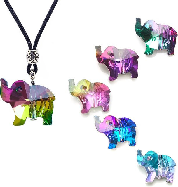 YUANZHIRUN Elefant Anhänger, 18mm, Kristallglas - Bild 1