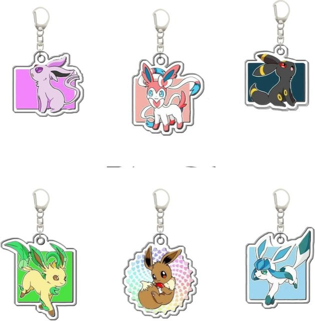 Keeppley Pokémon Espeon Sylveon Umbreon Leafeon Eevee Glaceon, Schlüsselanhänger, Tiere - Bild 1