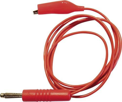 Schnepp Messleitung mit 4 mm-Stecker und Abgreifklemmen, Rot, 1,00 m - Bild 1