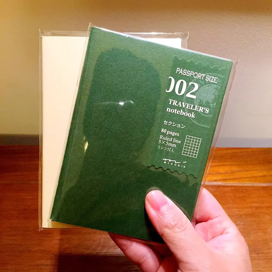 MIDORI Reise-Notizbuch Reisepass-Version mit Einlagen, Innenseiten und Aufklebern - Bild 3