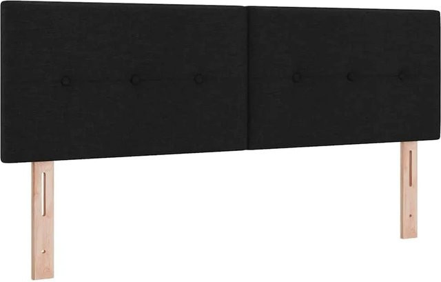 vidaXL LED Kopfteil in Schwarz mit integrierten LED-Lichtleisten aus Polyester und MDF, Breite: 144 cm - Bild 1