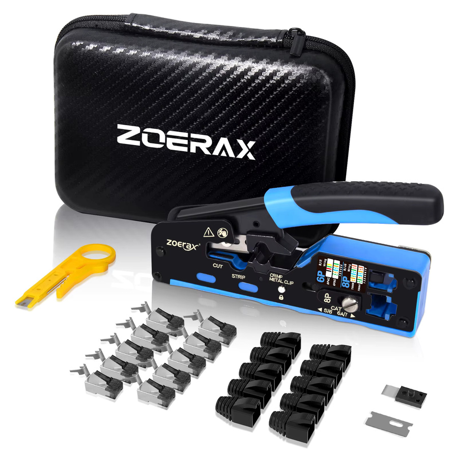 ZoeRax RJ45 Crimper Kit für CAT7 und CAT6A mit 10 Steckverbindern und Zugentlastungsstiefeln für Ethernet LAN Kabel - Bild 6