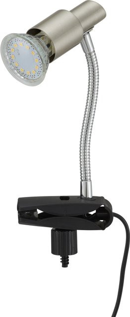Briloner LED-Klemmleuchte in Nickel matt mit verstellbarem Reflektor und warmweißem Licht - Bild 1