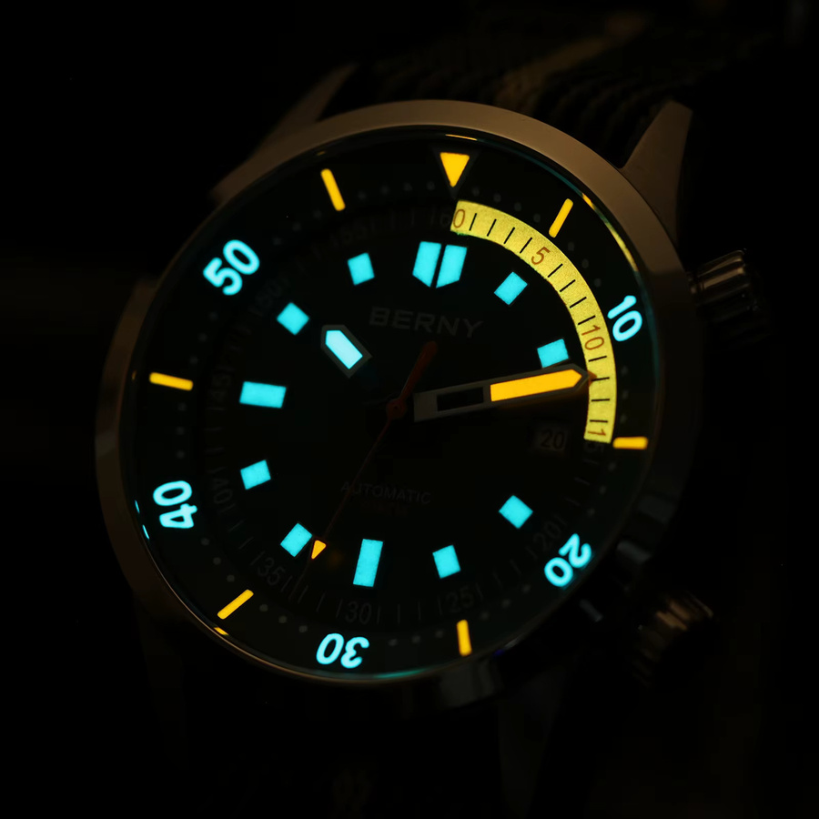 BERNY Taucheruhr, Automatik, Edelstahl, Saphirglas, 42 mm, Herren - Bild 4