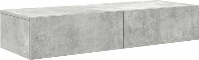 vidaXL Wandregal mit Schubladen aus Holzwerkstoff in Betongrau, B/T/H: 100 x 36 x 19 cm - Bild 1