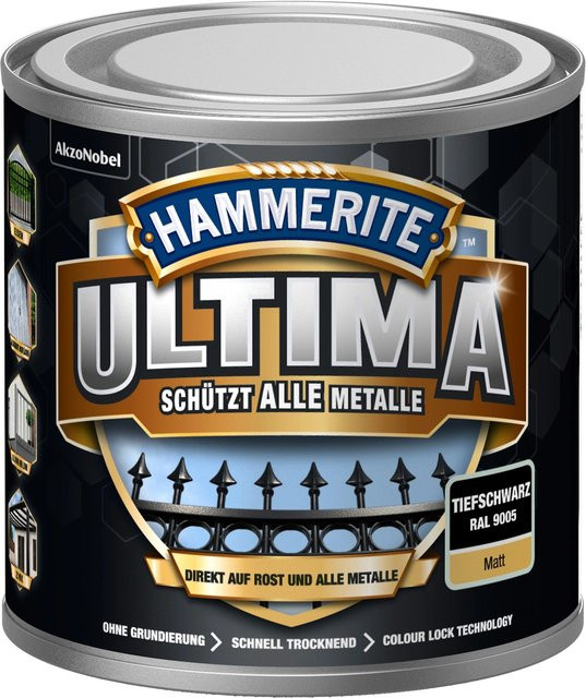Hammerite Ultima Premium Metall-Schutzlack matt Tiefschwarz 250 ml - Bild 1