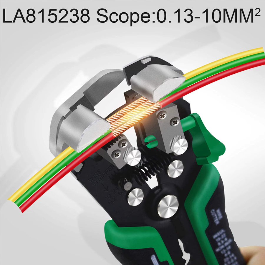 LAOA Automatische Abisolierzange für 0,13-10mm² AWG26-8 inklusive Drahtschneider und Crimpklemmen-Funktion sowie 2 Ersatzfedern - Bild 2