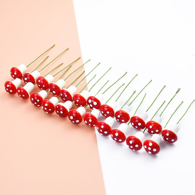 20er Set Künstliche Pilze aus Schaumstoff in Beige und Rot von ZQCY für DIY Dekorationen wie Hochzeiten, Weihnachten oder Geschenkschachteln - Bild 1