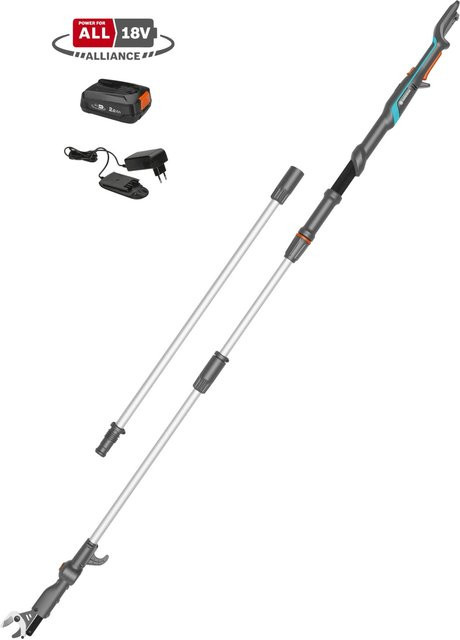 Gardena Akku-Teleskop-Baumschere HighCut 360/18V P4A Ready-To-Use Set in Schwarz-Silber - Bild 1