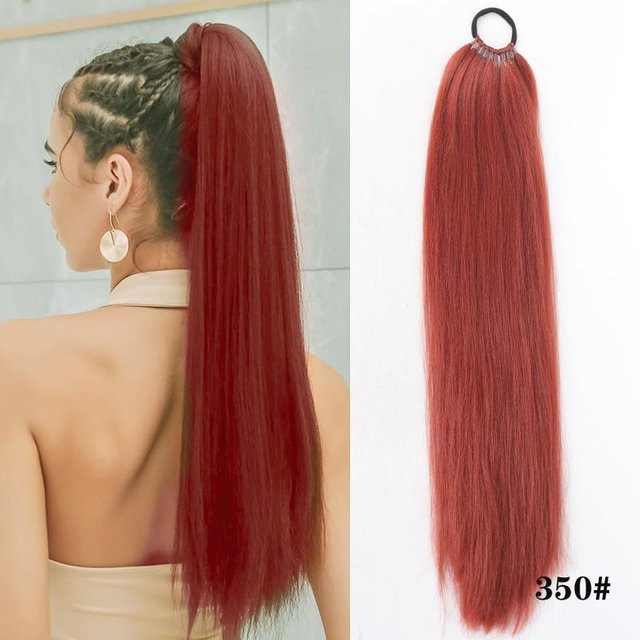 Lupu Yaki Straight Synthetischer Pferdeschwanz Haarteil, 60 cm, braun, Damen - Bild 1