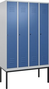 C+P Spind Classic PLUS Garderobenschrank mit 4 Abteilen, Gestell aus Stahl, B/T/H: 212 x 120 x 50 cm, mit Zylinderschloss und Garderobenhaken - Bild 1