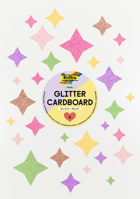 Glitterkarton Rainbow Pastel in Multicolor mit Glanzeffekt - Bild 1
