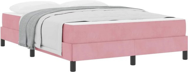 vidaXL Boxspringbett mit Matratze in Rosa aus Stoff mit Taschenfederkern, B/T: 160 x 220 cm - Bild 1