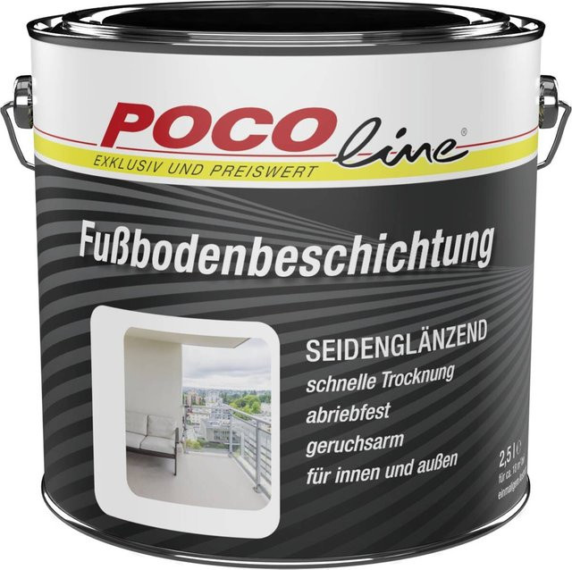 POCOline Fußbodenbeschichtung Silbergrau seidenglänzend, 2,5 l - Bild 1