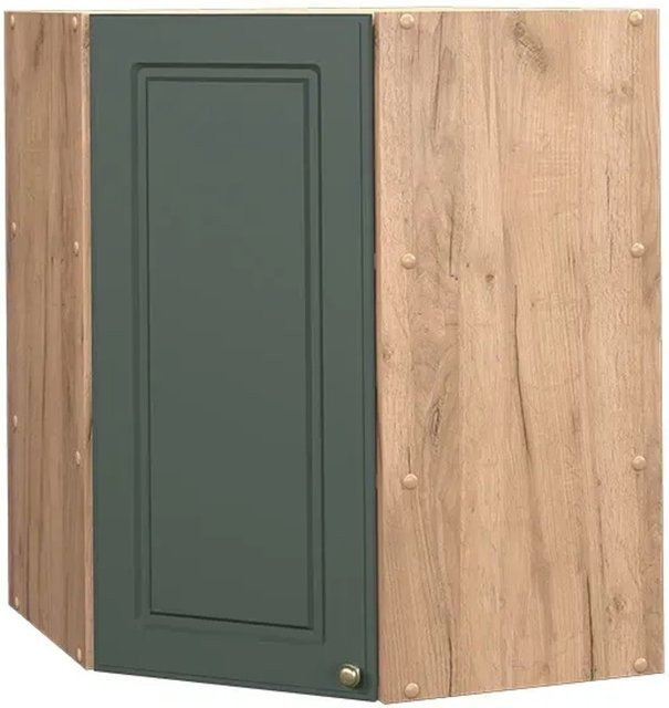 Vicco Eckhängeschrank Fame-Line Landhaus Eiche Grün-Gold mit Softclose-Scharnieren und Einlegeboden Breite: 57 cm, Höhe: 72 cm, Tiefe: 52 cm - Bild 2