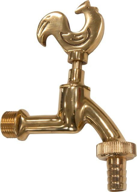 LUX-TOOLS Auslaufventil aus Messing in Gold, R 1/2, B/T/H: 115 x 105 x 30 mm - Bild 1