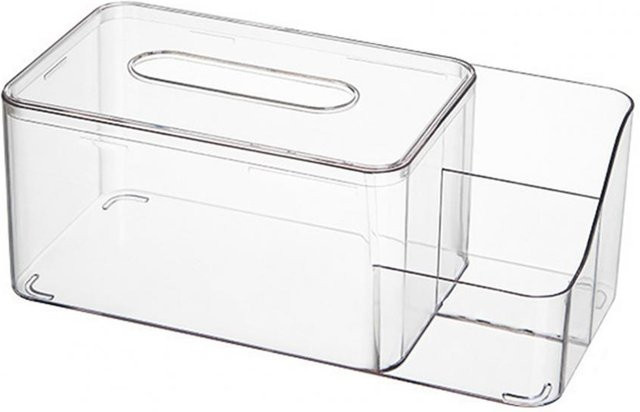 Transparenter Taschentuchhalter aus Kunststoff mit 2 Fächern als Serviettenspender für Schreibtisch und Wohnzimmer - Bild 1