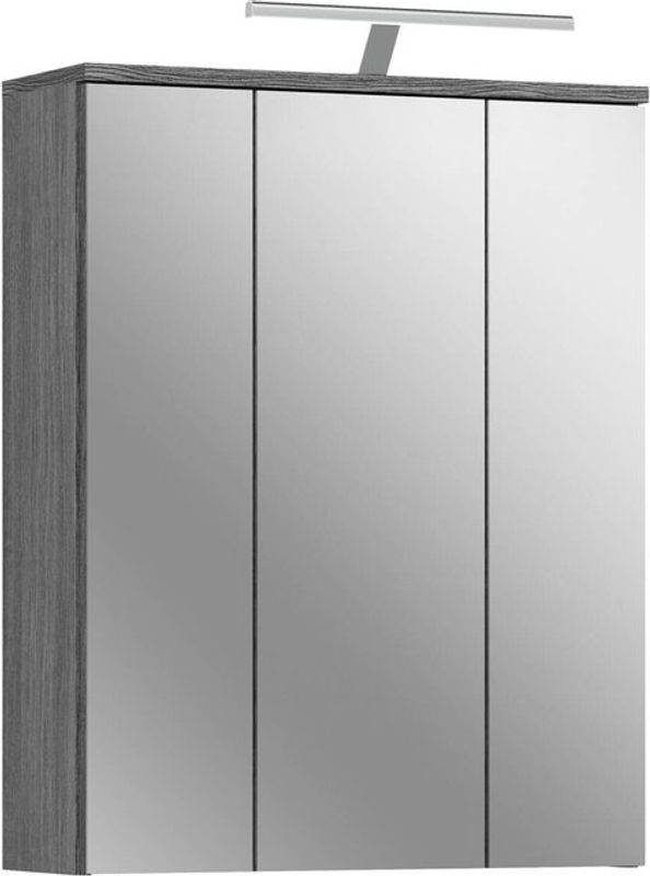 xonox.home Spiegelschrank Blake mit LED-Beleuchtung und Glastüren in Weiss Hochglanz, B/H/T: 64 x 77 x 21 cm - Bild 3