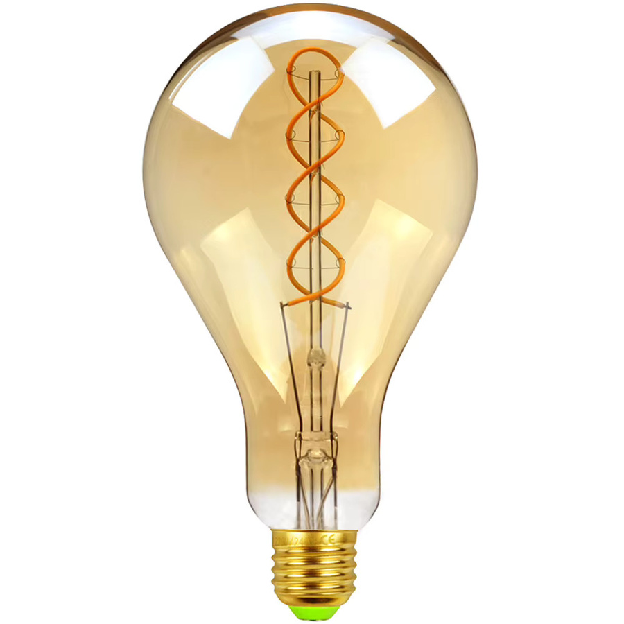 Tianfan Vintage LED Edison Lampe PS35 A110 mit Spiral-Filament, dimmbar, transparentes Glas - Bild 2