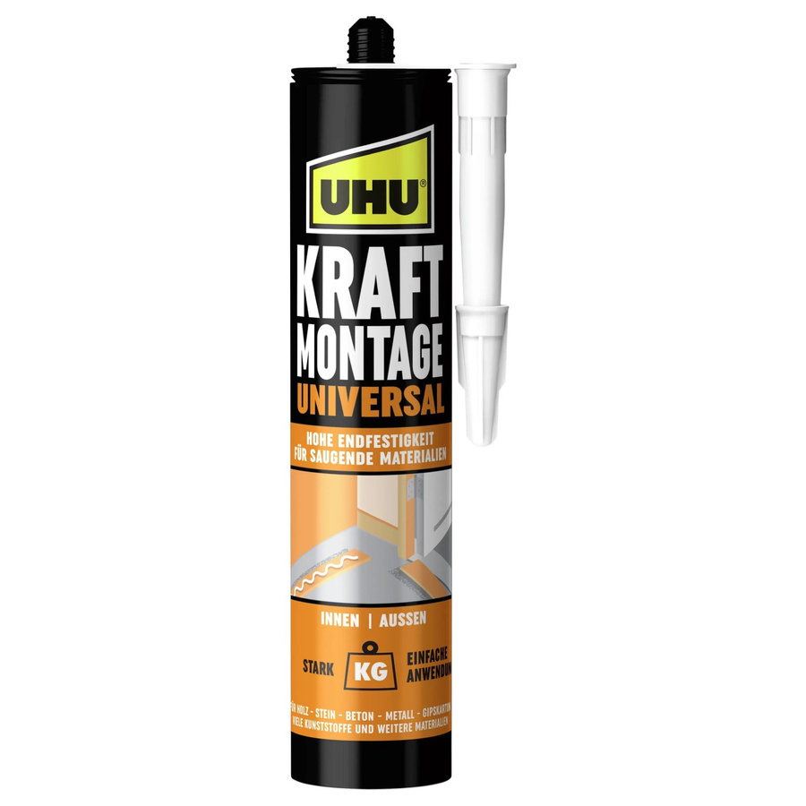 UHU Kraft Montage Universal Kleber in Beige, 470 g Kartusche - Bild 2