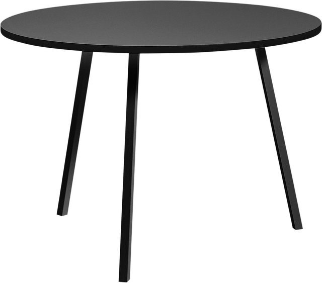 HAY Loop Stand Round Table runder Esstisch aus Stahl und Linoleum in Schwarz matt - Bild 1
