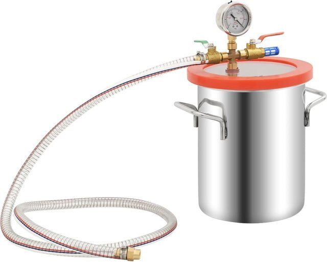 Yiwydaa Vakuumkammer aus Edelstahl in Silber, Schwarz oder Orange, Volumen: 5,5 l - Bild 1