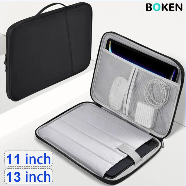 ValueWin Stoßfeste Tablet-Hülle mit Griff und Organizer-Tasche für 11-13 Zoll iPad Air/Pro und Samsung Tablets in Schwarz - Bild 1