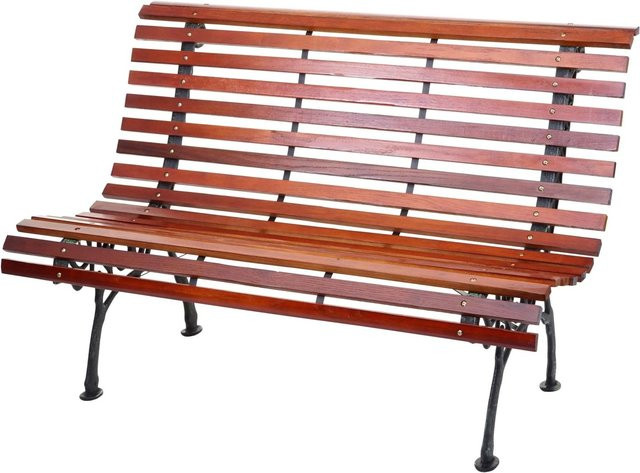 PROREGAL Gartenbank als 2-Sitzer aus Kiefernholz und Gusseisen in Braun, H x B x T: 80 x 122 x 70 cm - Bild 1